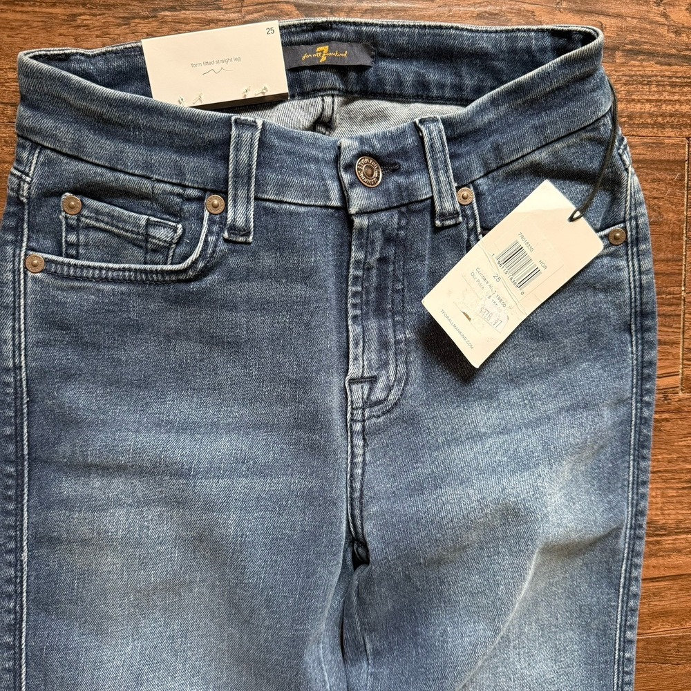 NWT 7 For All Mankind Kimmie Straight Leg Jeans Size 25 Medium Wash